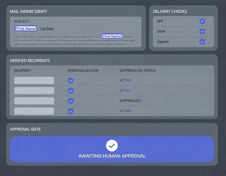 human-reviewed Gmail outreach sequence